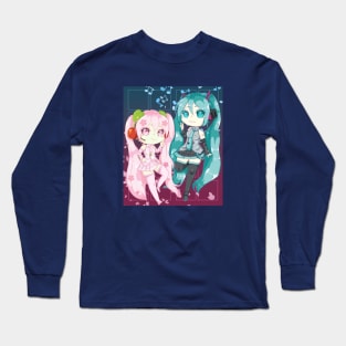 Hatsune Miku and Sakura Miku Long Sleeve T-Shirt